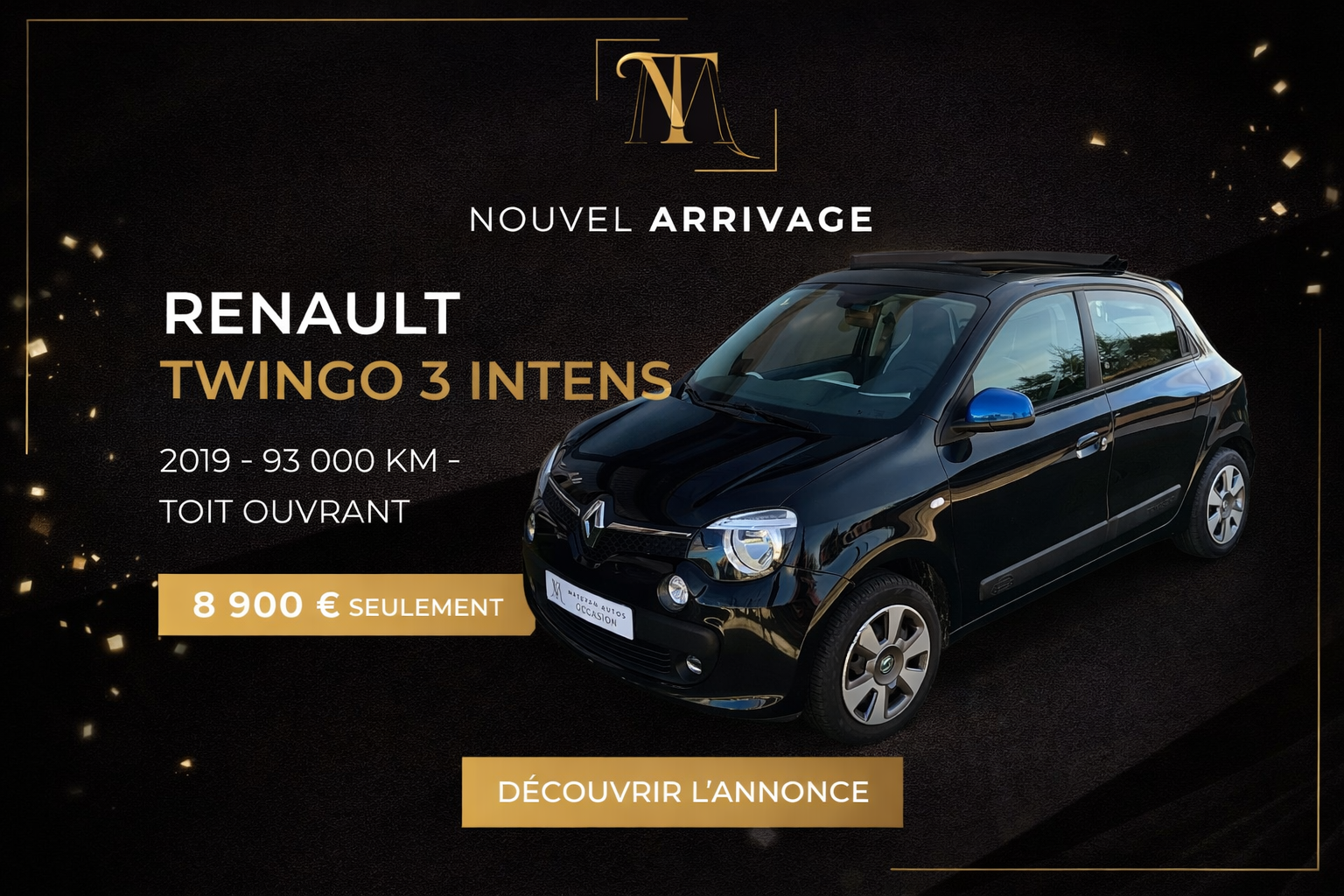 Affiche Twingo 3 Intens Toit ouvrant chez Mateyan Autos Salon-de-Provence